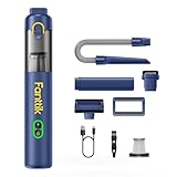 Fanttik V8 Mate Upgraded Cordless Car Vacuum, Portable Mini Vacuum with 13000pa Suction Power, 2 Suction Modes, Type-C Charge, Handheld Vacuum for Car, Small Tasks, Keyboards, Office Desk (Blue)