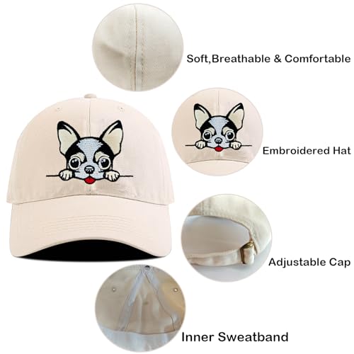 Chihuahua Gifts for Chihuahua Lovers, Adjustable Baseball Cap Embroidered Dog Hat, Funny Gifts for Women On Birthday Christmas — view 3