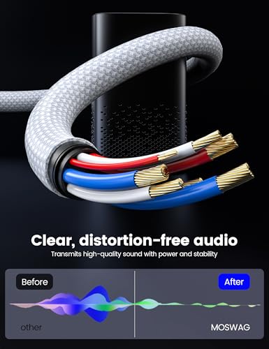 MOSWAG Cable divisor 6.35mm TRS macho a dual hembra 36cm miniatura 5