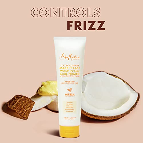 SheaMoisture Coconut Custard Make It Last Wash N' Go Curl Primer 10.3 fl oz, pack of 1, White, 304.61 ml (Pack of 1) - Image 3
