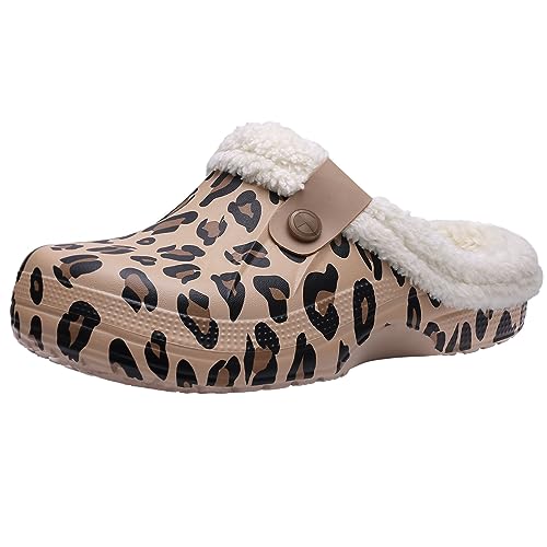 Image of Beslip Fur Lined Clogs for Women & Men Fuzzy Slippers with Memory Foam