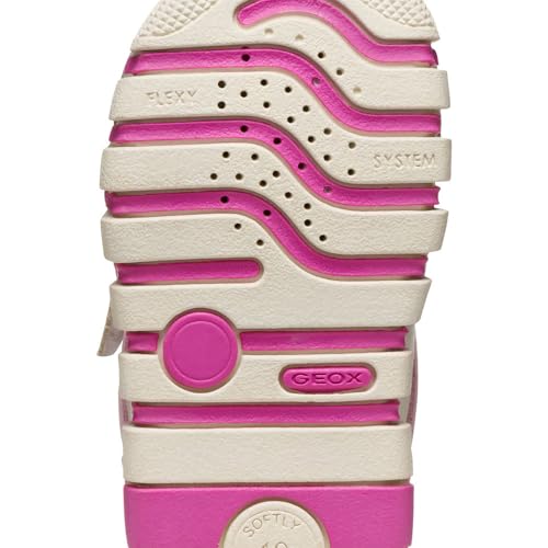 Geox Jungen Mädchen B IUPIDOO Girl First Walker Shoe, Grey/Fuchsia, 25 EU