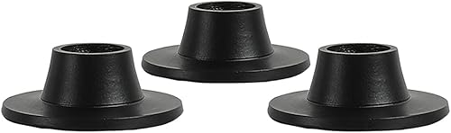 Ardour Paquete de 3 portavelas cónicos pequeños negros, centros de mesa para decoración del hogar, boda, aniversario, fiesta, regalos de
