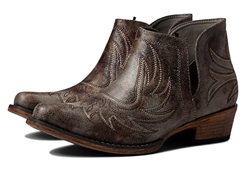 Image of ROPER Womens Ava Embroidered Snip Toe Casual Boots Ankle Low Heel 1-2 inch