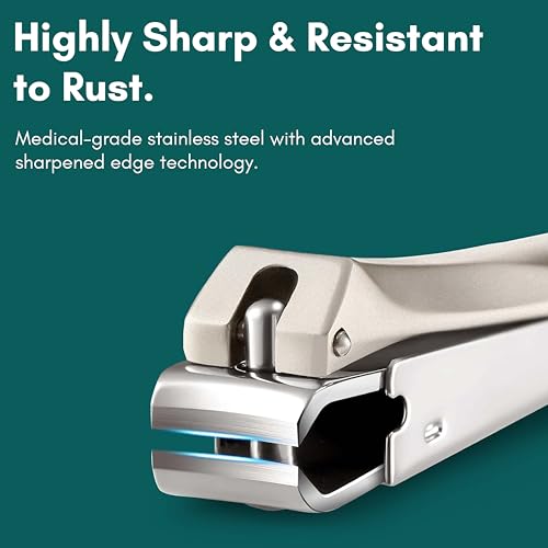 Beauté Secrets Nail Cutter Clippers With Curved Nail File, Fingernail and Toenail Clipper Cutter, Stainless Steel Nail Trimmer - Image 4