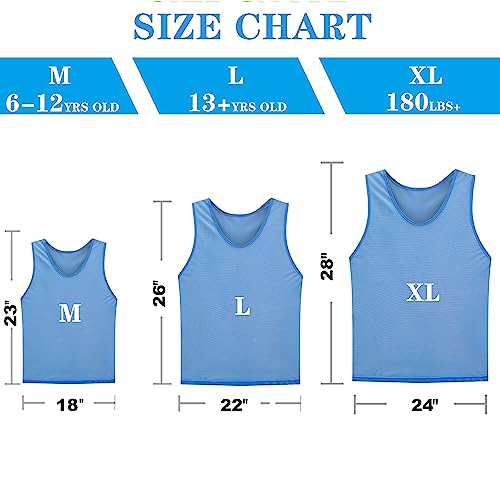Image of Scrimmage Vests Pinnies Team Practice Jerseys for Kids,Youth and Adult Sports Soccer,Football,Basketball(12 Pack)