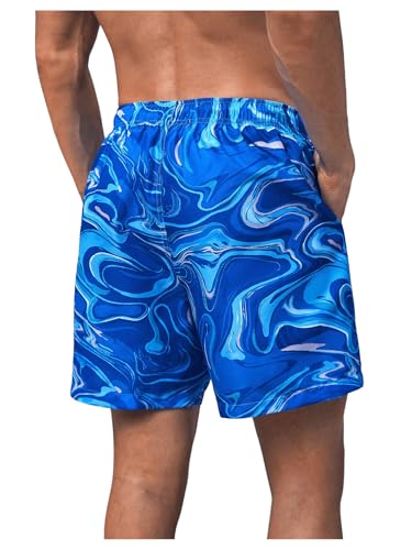 Floerns Men's Swim Trunks Floral Print Swimwear Drawstring Waist Board Shorts2