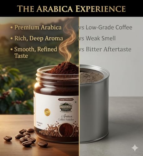 Image of Coorg Collections Arabica Coffee | 100% Pure Single-Origin Medium Roast | Freshly Roasted, Instant & Filter Coffee With Smooth, Rich Aroma & Balanced Bold Flavor | Versatile Brewing Experience - 300GM