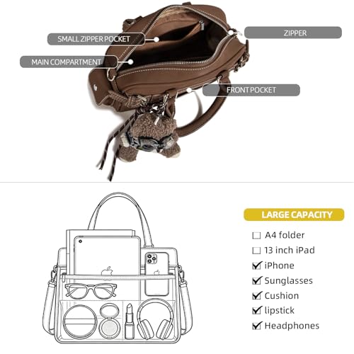 Bolso de hombro retro para mujer estilo motociclista 13 x 6.7 x 3.7 in miniatura 5