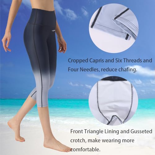 Image of Ubestyle UPF 50+ High Waist Women's Yoga Capri Leggings Swimming Tights Sun Protective