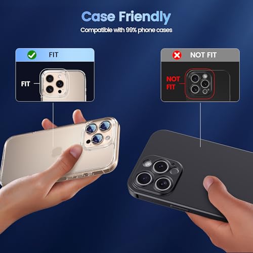 Image of CACOE Camera Lens Protector for iPhone 14 /15 /16 /17 Pro /Pro Max Cover