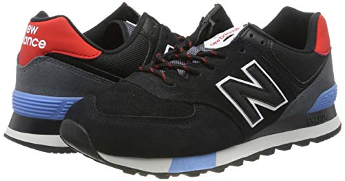 Image of New Balance Men's 574 V2 Sneaker, Black /Velocity Red, 13 M