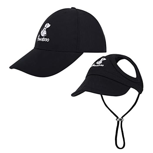 Pawaboo 2 Piezas Juego de Gorro para Perros, Gorra de Béisbol para Papá y Mamá Mascotas, Gorra con Visera para Perros, Sombreros de Protección Solar con Oificios y Correa Ajustable, S, Negro