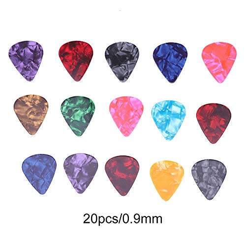 Fafeims Guitar Picks, 0.9mm Guitar Plectrum Celluloid Guitar Picks Random Color Plectrums Musical Instruments Accessory(20pcs) - Thumbnail 2