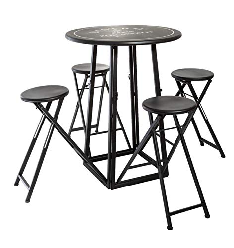 PEGANE Ensemble de Jardin Coloris Blanc/Noir en Fer