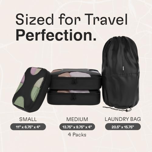 Shacke 6 Set Packing Cubes for Travel - Compression Packing Bags/Travel Organizer - Luggage Organizer Bags for Traveling - Travel Essentials for Women - Cruise Must Haves Packing List - Image 4