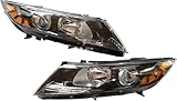 CreoCast Headlight Assembly for KIA Optima 2011 2012 2013, Headlamp Driver and Passenger Side Halogen H7 H1 Bulbs - Pair Set 921012T121 921022T121 (Driver and Passenger Side Headlight)