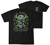 Howitzer Style - Camiseta para hombre con cuello azul, diseño militar, Negro -, Large