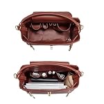 Damen Handtasche PU Leder Henkeltaschen Elegant Taschen Große Schultertasche Damen Tote Shopper mit Mehreren Fächern für Arbeit Schule Reisen – Bild 5