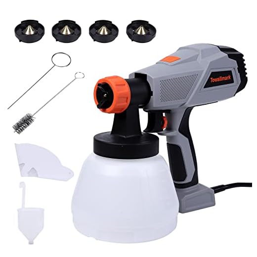 Towallmark Paint Sprayer, HVLP Electric Spray Paint Gun, 1300ml, with 5 Copper Nozzles & 3 Patterns, High Power Paint Sprayer for House Painting, Home Interior and Exterior, Furniture, Fence, Walls