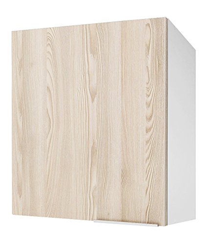 Berlioz Creations Subwoofer Alto di Cucina 1 Anta 60, Pannelli di Particelle, Frassino sabbiato, 60 x 34 x 70 cm