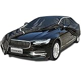 Coverado Car Cover Waterproof All Weather, Sedan Car Cover Hail Protection with Zipper Door, Soft Cotton Lined Car Covers for Automobiles, Snowproof UV Protection Universal Fit for Sedan (191'-200')
