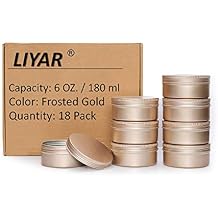 6 Oz Aluminum Metal Tin 18 Pack Can Tins Empty Screw Top Spice Tins Aluminum Containers with LidsFrosted Gold