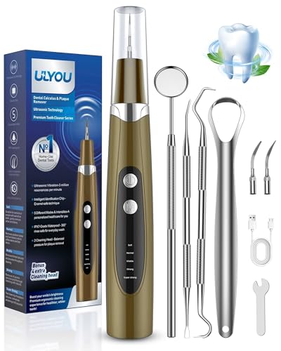 Ultrasonic Tooth Cleaner – Rechargeable Plaque Remover with 5 Modes & LED Light