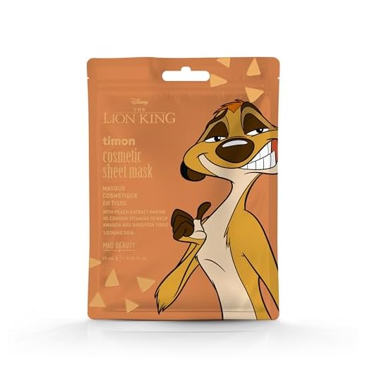 MAD BEAUTY Mascarilla Facial Lion King Sheet Mask Timon: Disfruta de una piel revitalizada con esta mascarilla facial con diseño de Timón, inspirada en El Rey León.