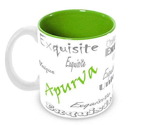 Tuelip Stylish Customize Name Apurva with Meaningful Printed Tea & Coffee Ceramic Mug 350 ML