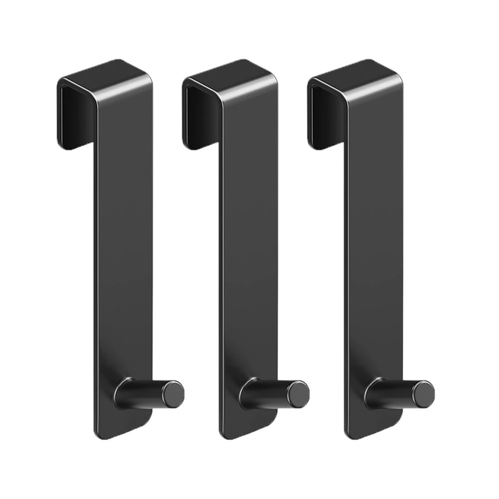 Hgniang 1/3PCS Bathroom Shower Door Back Hook Plastic Over Glass Towel Rack S-Shape Bathrobe Hanger Holder Hooks