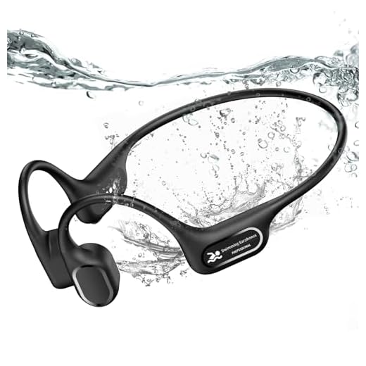 RR SPORTS Bone Conduction Bluetooth Headphones-SurfAudio, IP68 Waterproof Swimming Headphones with 32GB MP3 Player, Lightweight Open Ear Design for Swimming/Surfing/Marathon/Cycling(Black)