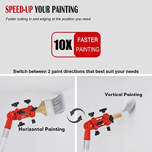 Multi Angle Paint Brush Extender, Paint Edger Tool For High Ceilings, Walls Corner, Trim Painting Tools, Long Handle Paint Brush Roller Holder Adapter, Threaded Extension Pole Attachment #TOP3