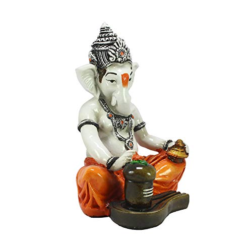 Image of eCraftIndia Lord Ganesha Worship shivliing Decorative Showpiece - 20 cm