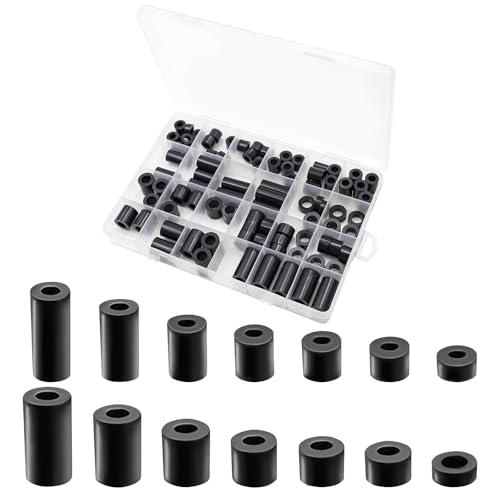 CONNECTION 90 Pièces Entretoises Rondes En ABS pour Vis M6 M8 Rondelle Entretoise Plastique Kit De Rondelles D'espacement Rondes Avec Boîte De Rangement pour...