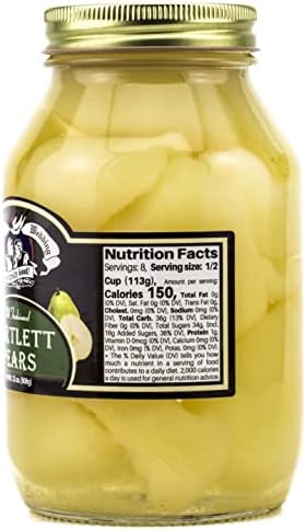 Amish Wedding Old Fashioned Bartlett Pear Halves, 32 oz. Jars (2 Jars)