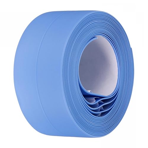 TA-VIGOR Waterproof Seal Caulk Strip Tape Self Adhesive PVC Sealing Tape, Kitchen Bathroom Sink Bathtub Toilet Wall Corner Gap, Mould Proof Flexible Trim Easy to Cut – Blue 38mm x 3.2m