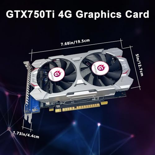 GTX 750Ti 4GB Graphics Card GDDR5 128bit Direct X12 640SP Gaming Video Card, PCI Express 3.0x16 Interface, HDMI, DVI-D, VGA, Dual Fan, Low Power GPU for Working Gaming - Image 6