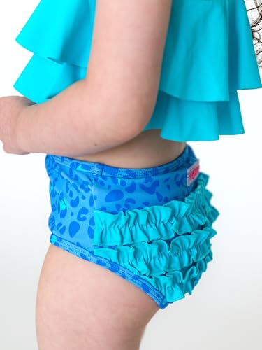 Image of RuffleButts Girls UPF50+ Sun Protection Flounce Bikini Two Piece Swimsuit