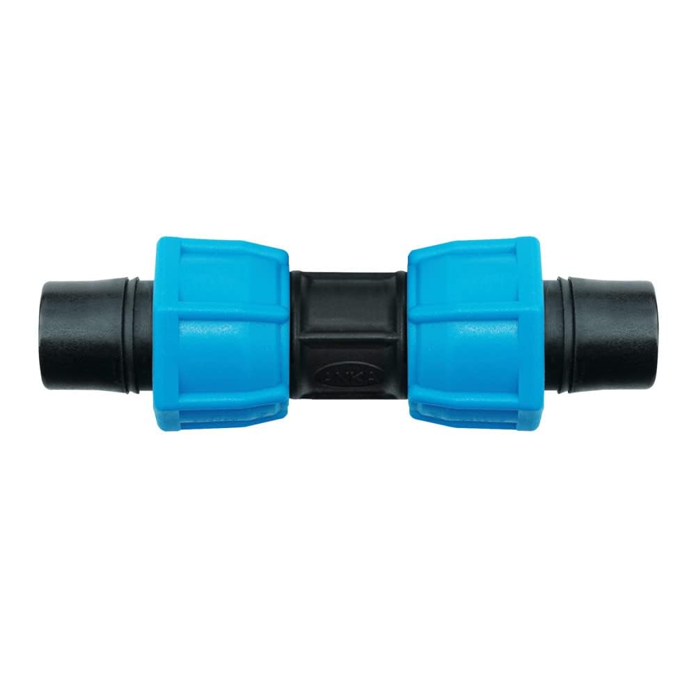 Watts ASC1 ANKA Series High Pressure Poly-Pipe Straight Coupling, 1" x 1" Black Insert Fitting w/ Blue Tapered Nut Seals, High Grade Glass Fiber Reinforced Nylon, Agriculture & Irrigation