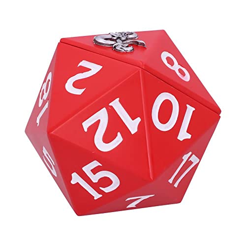 Nemesis Now Dungeons & Dragons D20 Würfelaufbewahrungsbox, 13,5 cm, Harz, rot, offiziell lizenzierte D&D-Ware, D20 20-seitige Würfelbox, gegossen in feinstem Harz, fachmännisch handbemalt