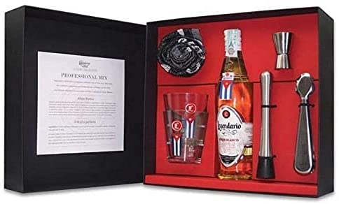 2 Bicchieri cocktail RUM LEGENDARIO ANEJO BLANCO 5 ANNI 70 CL CONFEZIONE PROFESSIONAL MIX