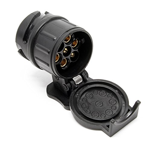 Wiltec Anhänger Adapter 13 auf 7 polig 12V, Kunststoff Adapter für PKW Anhänger, Anhängerkupplung Steckanschluss, Anhängersteckdose