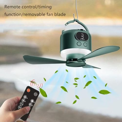 Ventilateur de plafond télécommandé à charge USB pour ventilation de tente et marché - 6