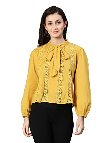 Image of oxolloxo Alpha White Laced up & tie-Knotted Women Cotton top