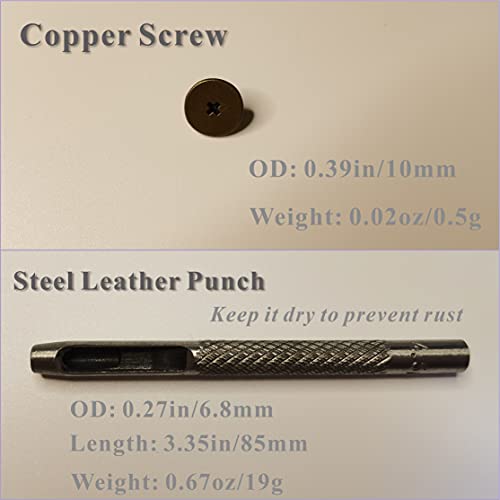 Conchos Screws Chicago Rivets For Leather Craft, Brass Skull Stud Back For Ez Diy Denim & Jeans Decoration, Rapid Decorative Nail For Bag,Belt,Boots & Jacket, Easy Accessories For Punk Clothing [2Pcs] #TOP3