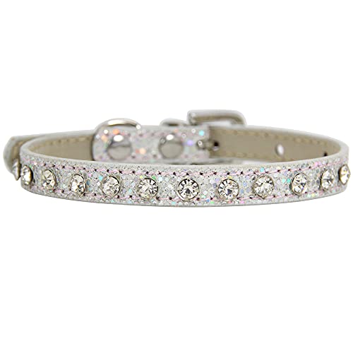 Silver Collar Dogs 11 HOWWFALY Pet Bling Accessories Cat and Dog Rhinestone Collar PU ...