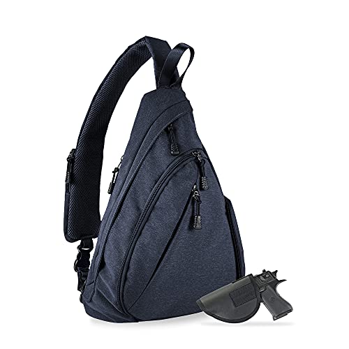 JESSIE & JAMES Peyton Crossbody Sling Backpack Concealed Carry Purse For Women Men Outdoor Chest Bag Shoulder Backpack Navy