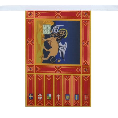 Image of AZ FLAG Veneto 6 meters BUNTING Flag 20 flags 9'' x 6'' - Italy - Italian Region STRING flags 15 x 21 cm