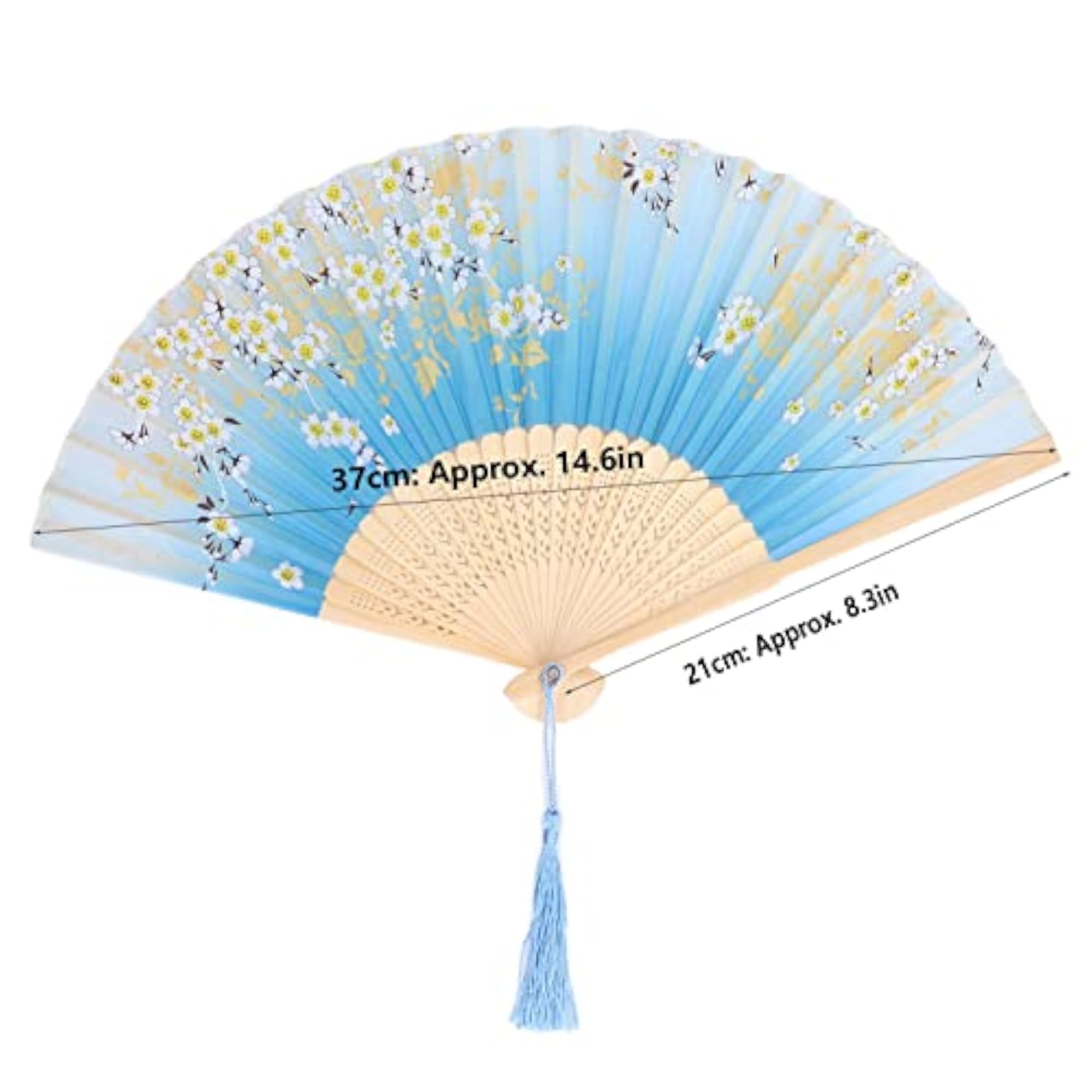 Sturdy Elegant Floral Folding Fan for Dance Decoration